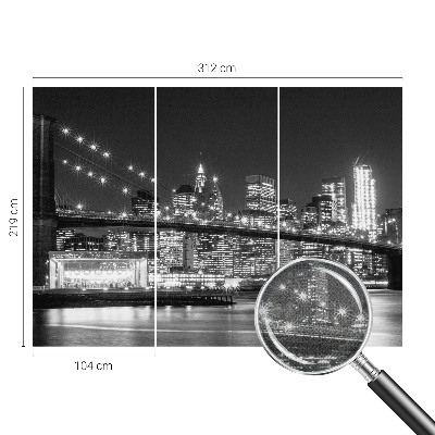 Peel and stick wall mural for bedroom with a night panorama design