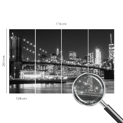 Peel and stick wall mural for bedroom with a night panorama design