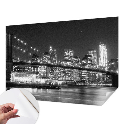 Peel and stick wall mural for bedroom with a night panorama design