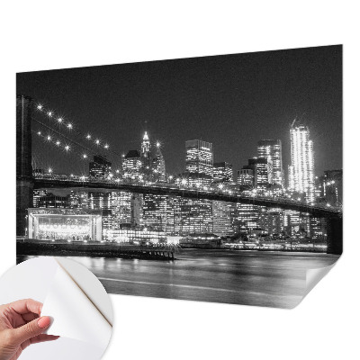 Peel and stick wall mural for bedroom with a night panorama design