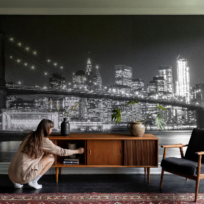 Peel and stick wall mural for bedroom Night panorama