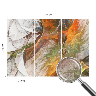 3D photo wallpaper mural with an abstract kaleidoscope design