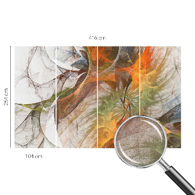 3D photo wallpaper mural with an abstract kaleidoscope design