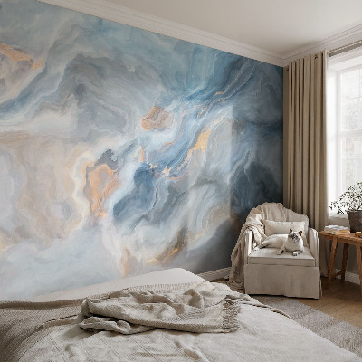 Nursery wall mural with colorful abstract motifs