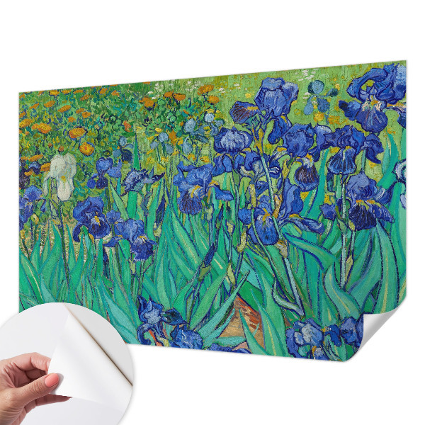 Baby room wall mural with a garden flowers motif