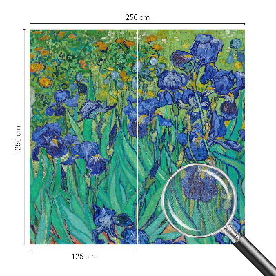 Baby room wall mural with a garden flowers motif