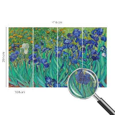 Baby room wall mural with a garden flowers motif