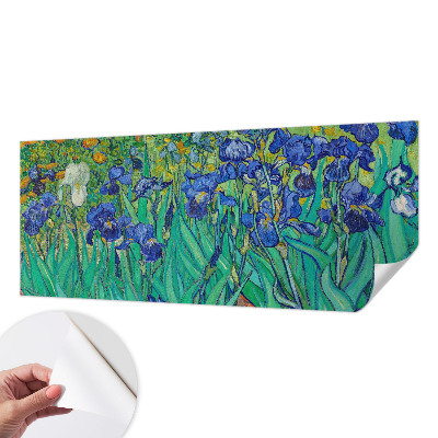 Baby room wall mural with a garden flowers motif