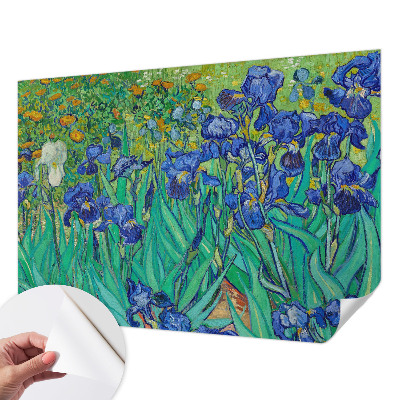 Baby room wall mural with a garden flowers motif