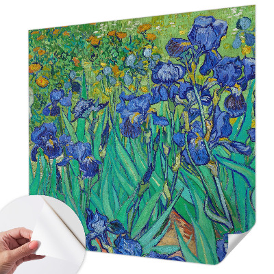 Baby room wall mural with a garden flowers motif