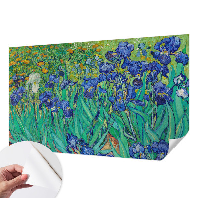 Baby room wall mural with a garden flowers motif