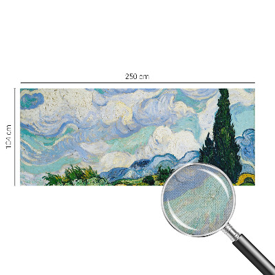 Children's wall mural with an expressive cloud design