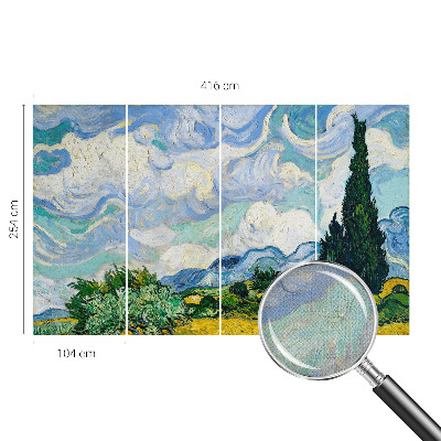 Children's wall mural with an expressive cloud design