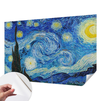 Peel and stick wallpaper mural featuring a night sky design