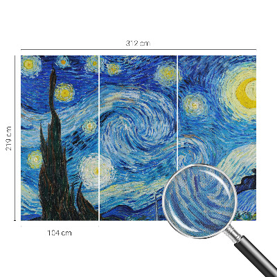 Peel and stick wallpaper mural featuring a night sky design