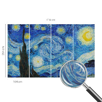 Peel and stick wallpaper mural featuring a night sky design