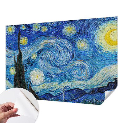 Peel and stick wallpaper mural featuring a night sky design