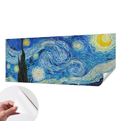 Peel and stick wallpaper mural featuring a night sky design