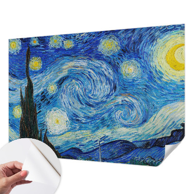 Peel and stick wallpaper mural featuring a night sky design
