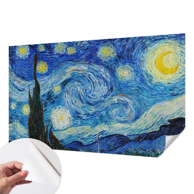 Peel and stick wallpaper mural featuring a night sky design