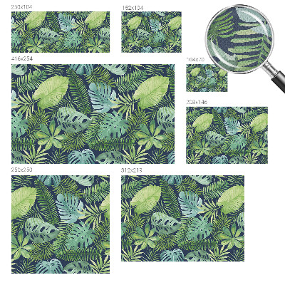 Self-adhesive photo wallpaper with a tropical leaves design