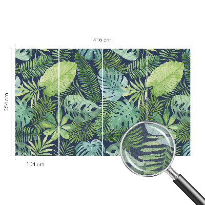 Self-adhesive photo wallpaper with a tropical leaves design