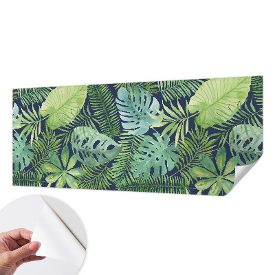 Self-adhesive photo wallpaper with a tropical leaves design