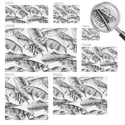 Stick-on wall mural with a banana leaves design