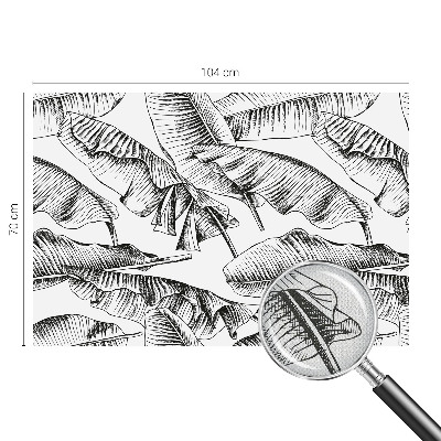 Stick-on wall mural with a banana leaves design