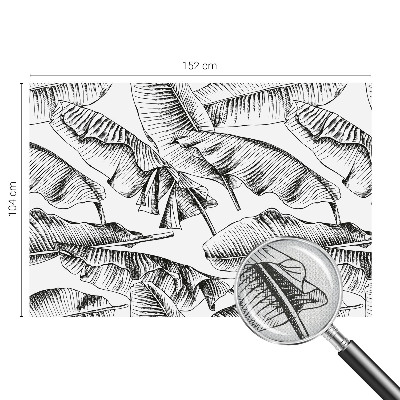 Stick-on wall mural with a banana leaves design