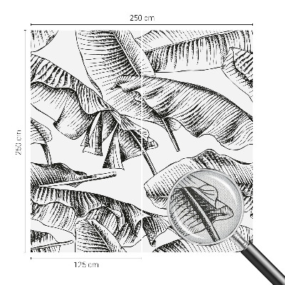 Stick-on wall mural with a banana leaves design