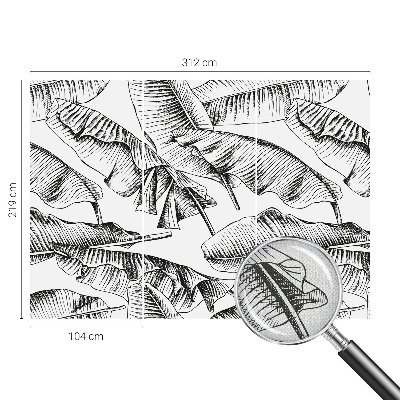 Stick-on wall mural with a banana leaves design