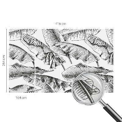 Stick-on wall mural with a banana leaves design