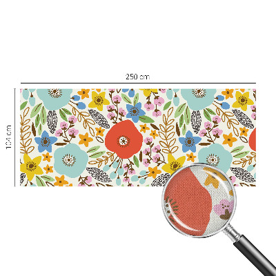 Removable wall mural wallpaper with a floral pattern