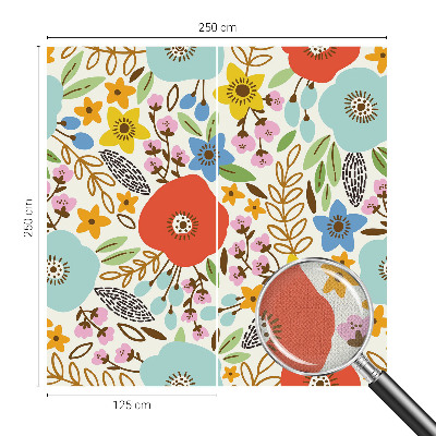 Removable wall mural wallpaper with a floral pattern