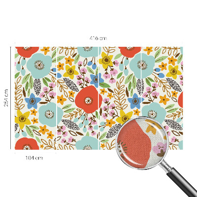 Removable wall mural wallpaper with a floral pattern