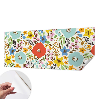 Removable wall mural wallpaper with a floral pattern