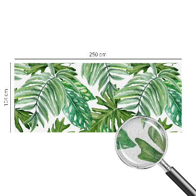 Peel and stick wall mural for living room with an exotic leaves design
