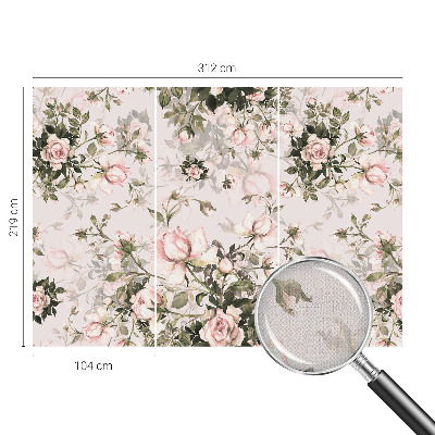 Peel and stick wall mural for bedroom with a floral pattern