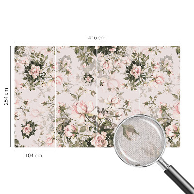 Peel and stick wall mural for bedroom with a floral pattern