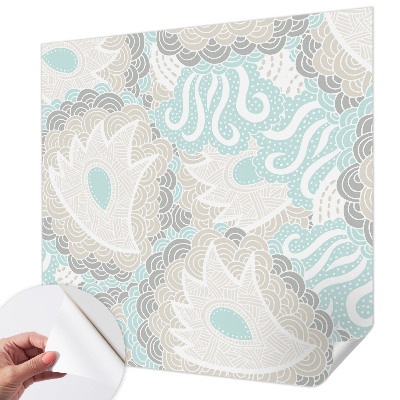 Peel and stick wall mural for kids' room with abstract patterns