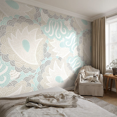 Peel and stick wall mural for kids' room with abstract patterns