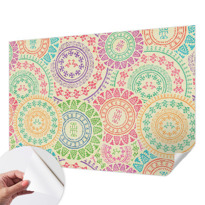 3D wall mural with colorful mandala design