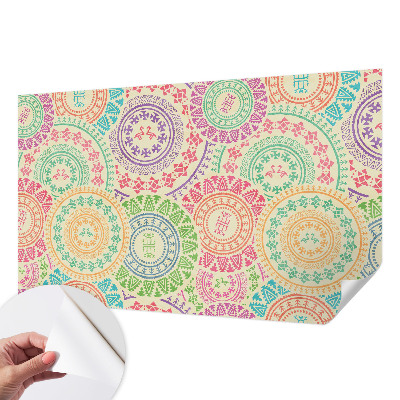 3D wall mural with colorful mandala design