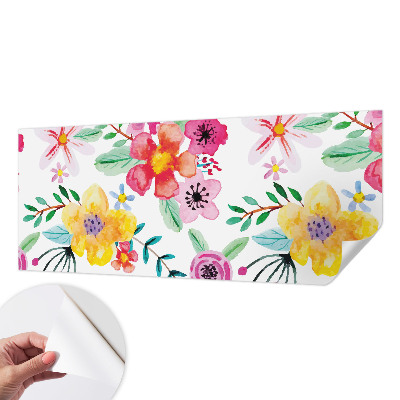 Nursery wall mural with a fresh floral design