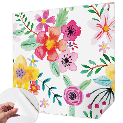 Nursery wall mural with a fresh floral design
