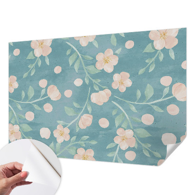 Children's wall mural with a floral elegance design