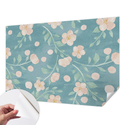Children's wall mural with a floral elegance design