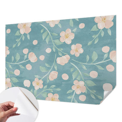 Children's wall mural with a floral elegance design