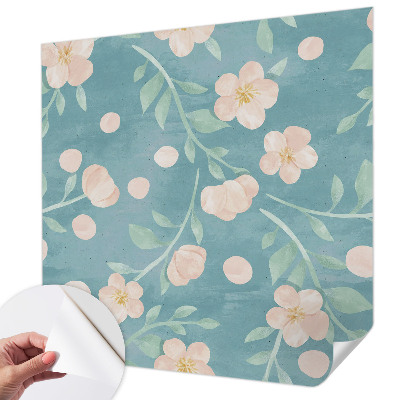 Children's wall mural with a floral elegance design